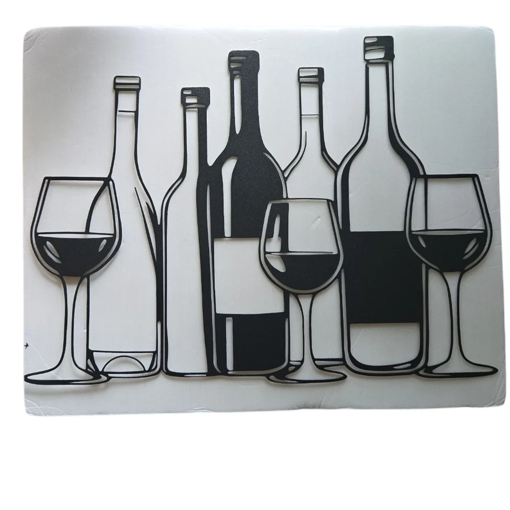Black Metal Wine Bottle Wall Art